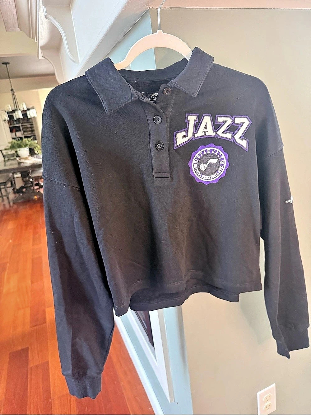 Pro Standard Utah Jazz NBA Cropped Polo Black & Purple Small NWT